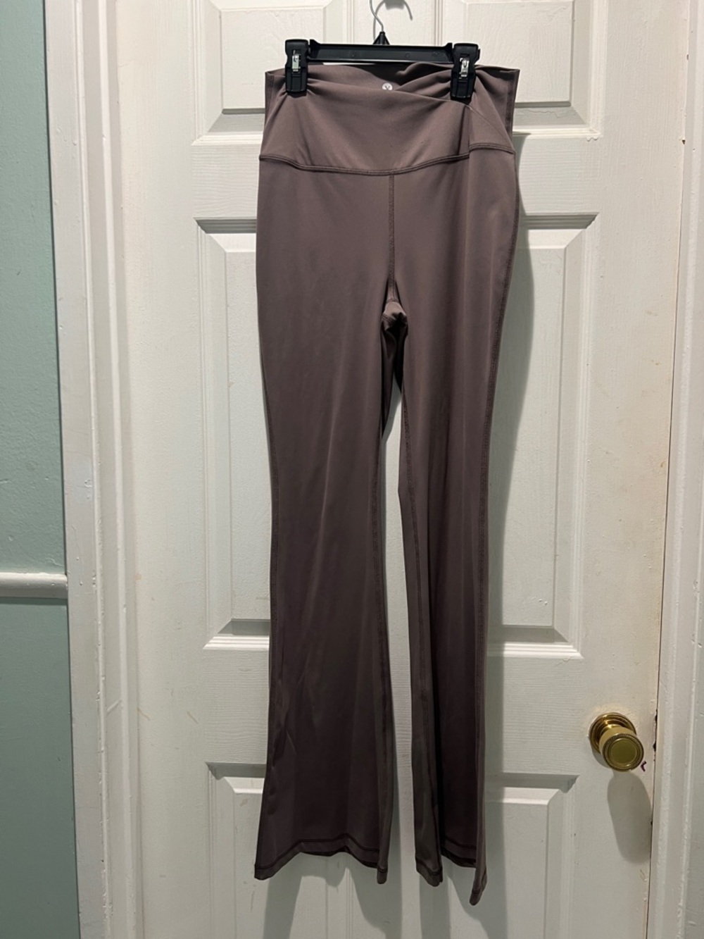 Velocity Slight Flare Active Pants in Taupe